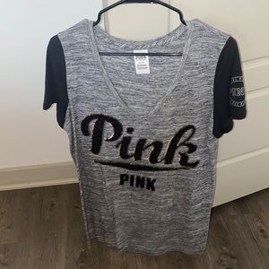 PINK Black & Gray T-Shirt
